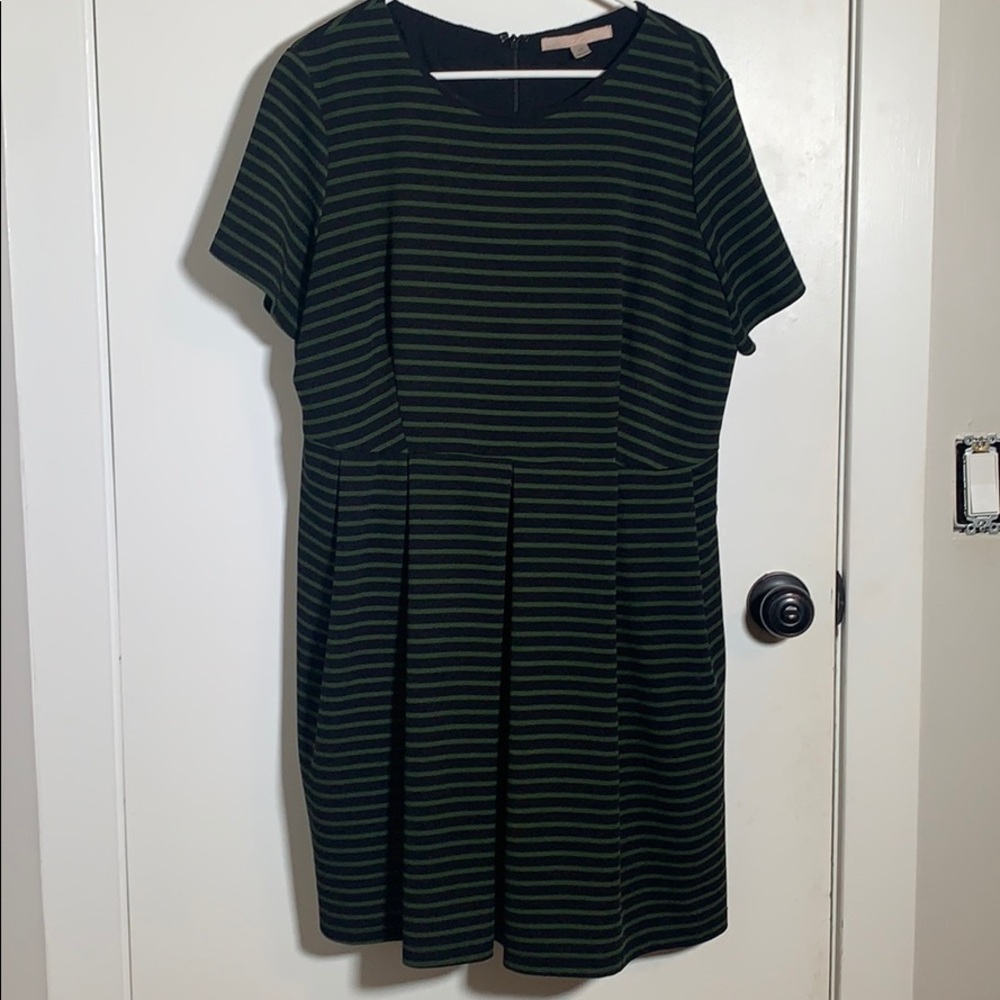 Hutch Black and Green Striped Dress